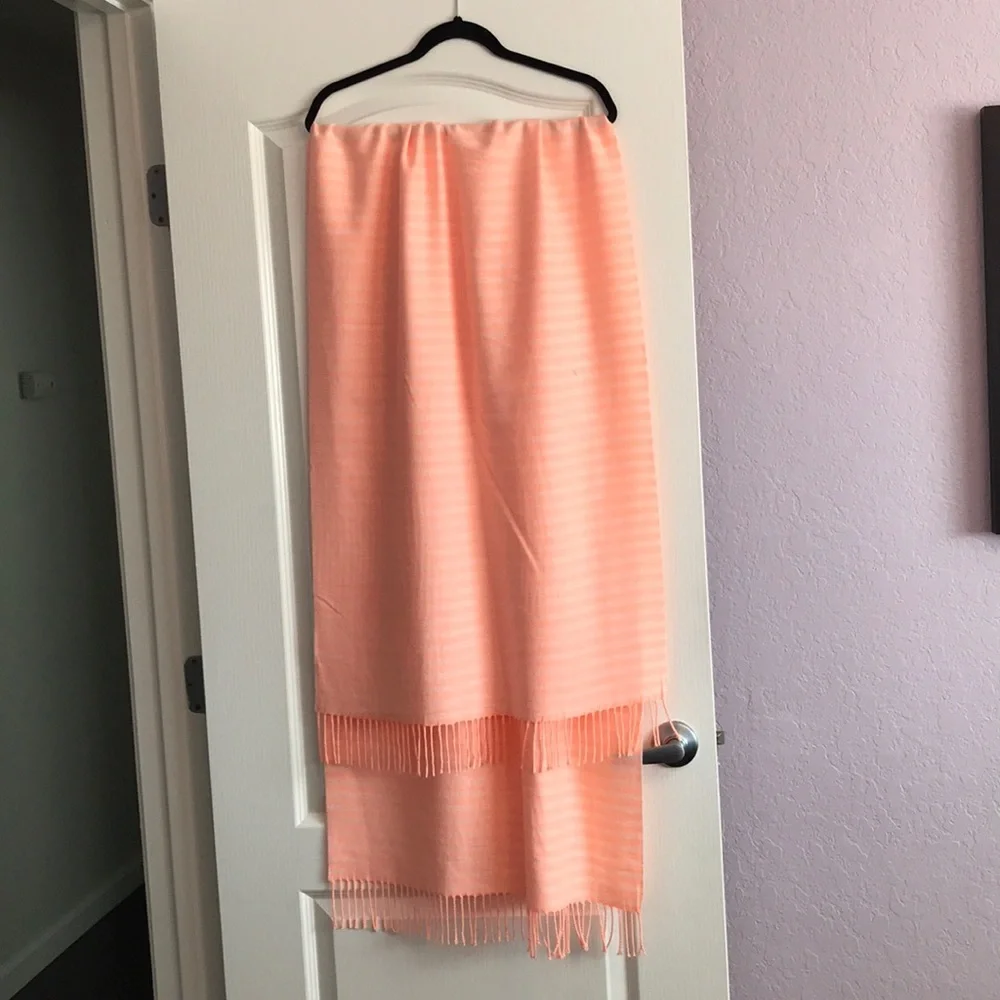 Nordstrom Scarf or Wrap Warm Peach Stripe